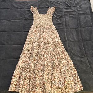 Like new 100% cotton Kourt XS dress creamy orange floral dress